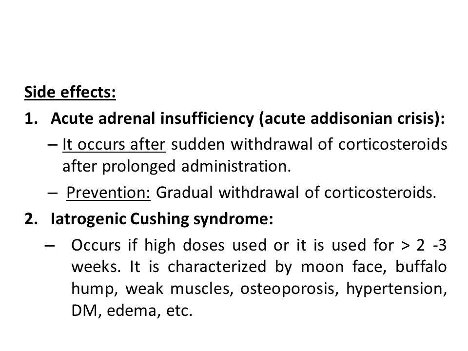 adrenal insufficiency due prednisone withdrawal